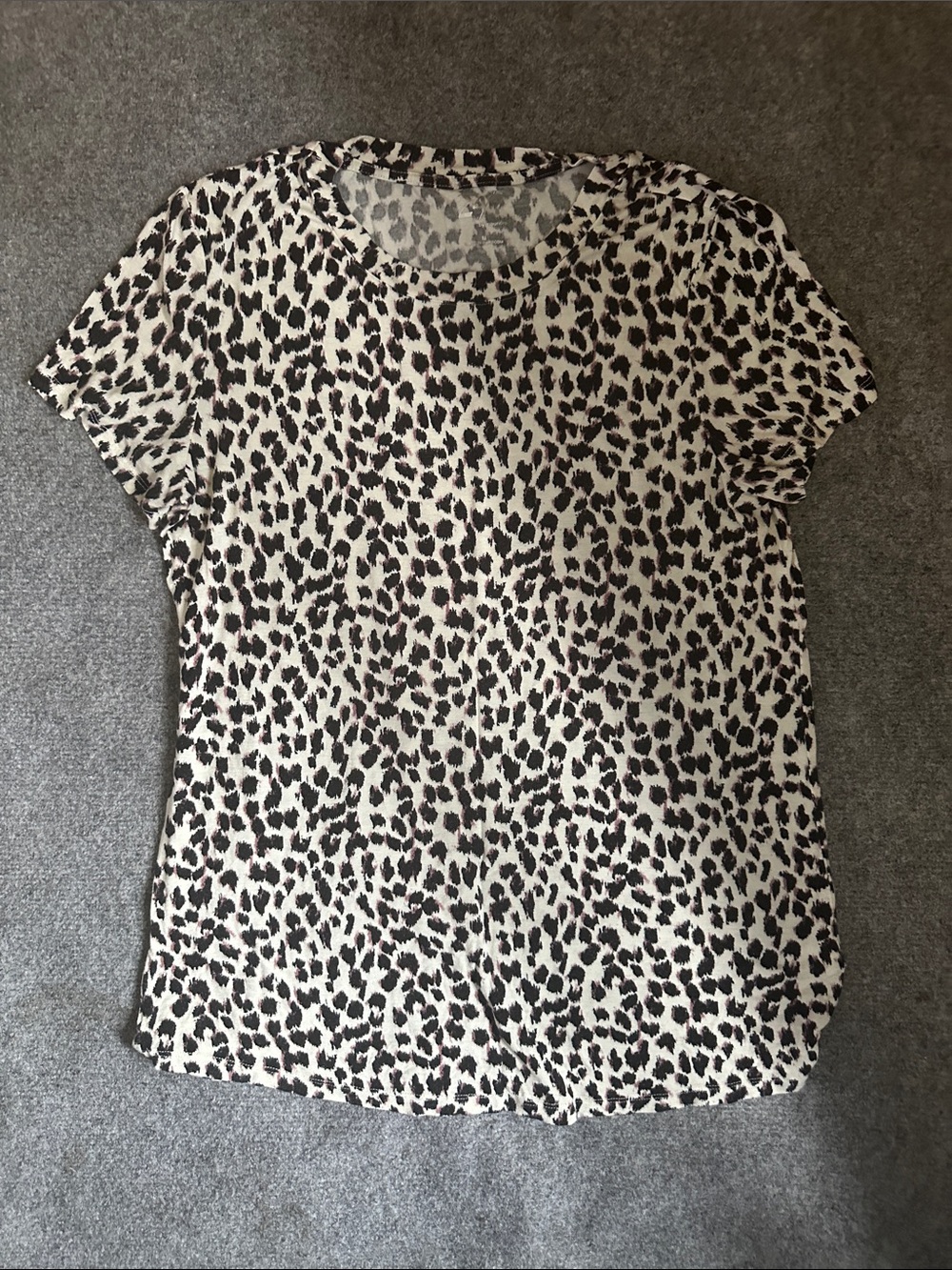 24/7 by Maurice’s Short Sleeve Leopard Print Tee in Black,Cream, and pink purple